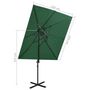 Voir la diapositive 6 : VIDAXL Parasol de jardin en porte-a-faux a double toit vert 250x250 cm