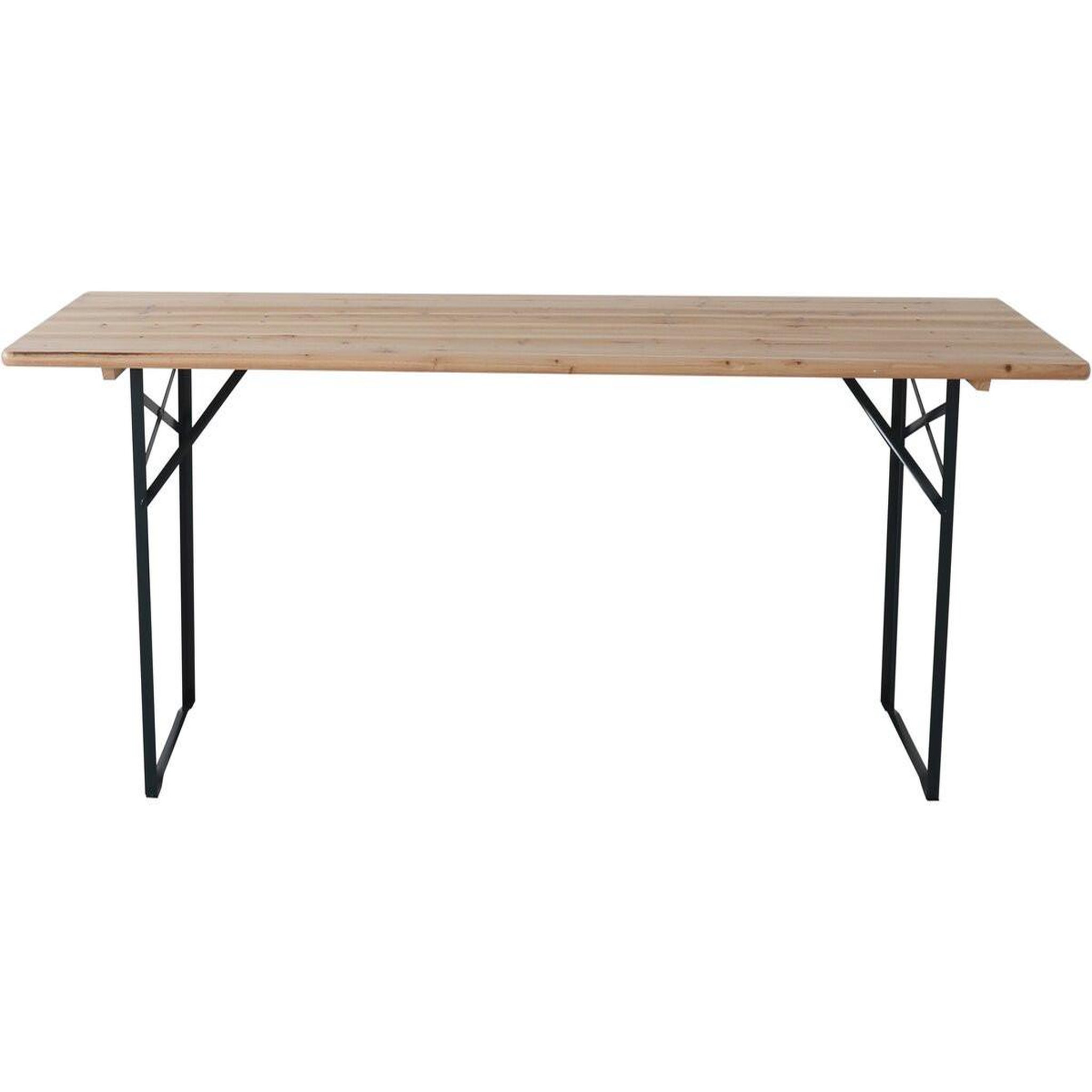 Voir la diapositive 4 : Habitat et Jardin Table de jardin brasserie pliante avec 2 bancs   Lisbonne   - 218 x 59,5 x 75 cm -  Marron