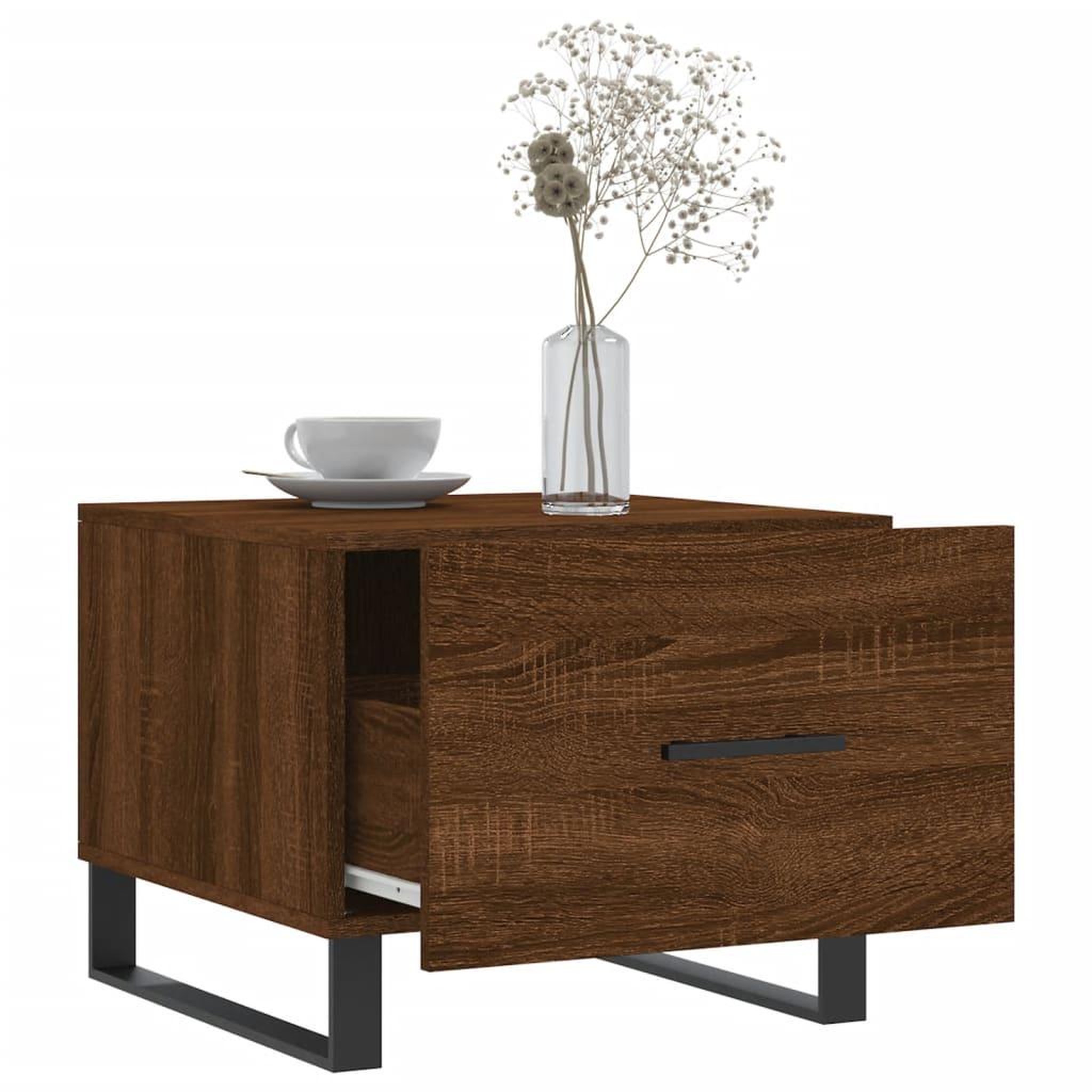 Voir la diapositive 4 : VIDAXL Table basse Chene marron 50x50x40 cm Bois d'ingenierie