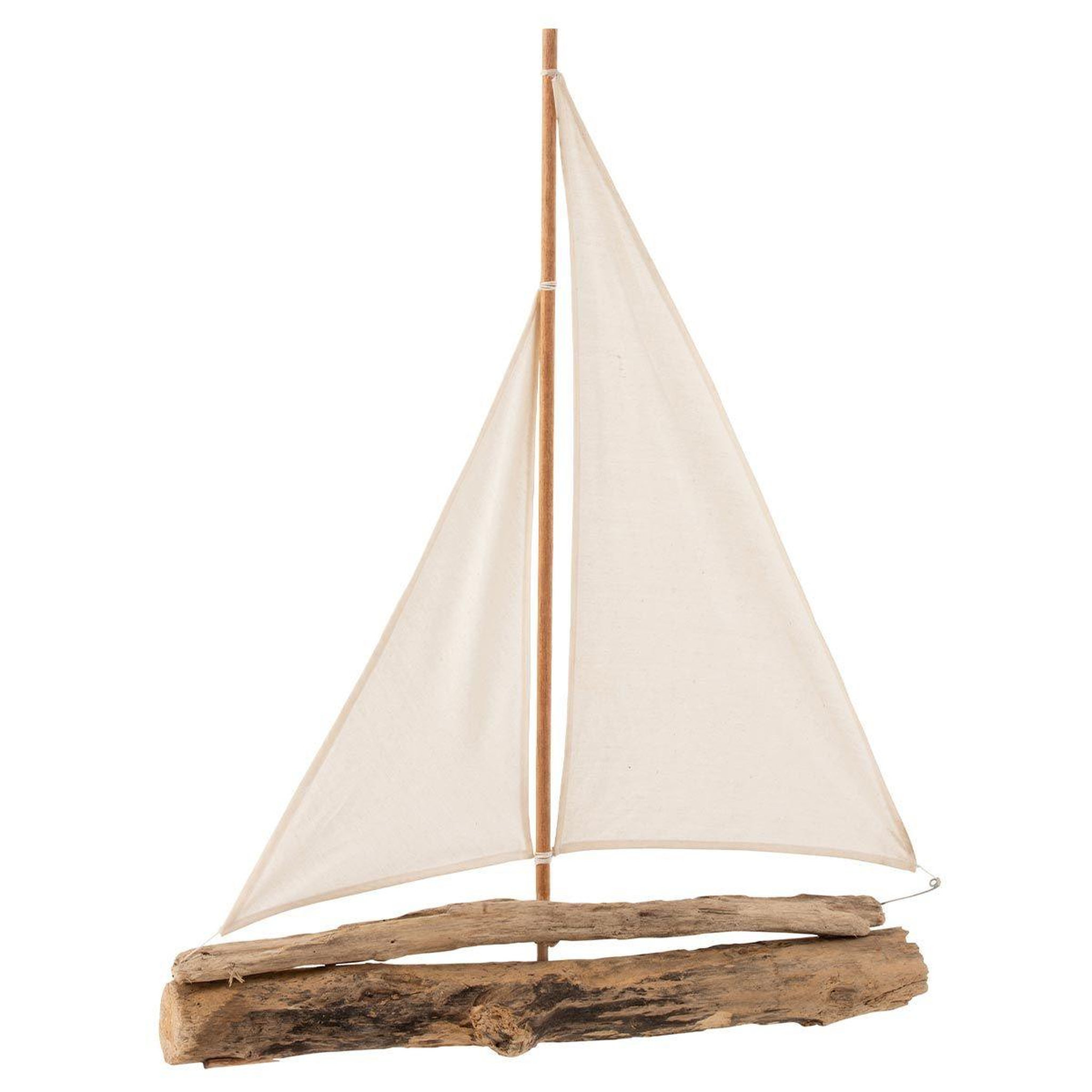 J-LINE Voilier déco  bois flotté  60cm naturel