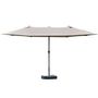 Voir la diapositive 1 : OUTSUNNY Parasol de jardin XXL parasol grande taille 4,6L x 2,7l x 2,4H cm ouverture fermeture manivelle acier polyester haute densité gris clair