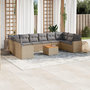 Voir la diapositive 1 : VIDAXL Salon de jardin et coussins 11 pcs melange beige resine tressee