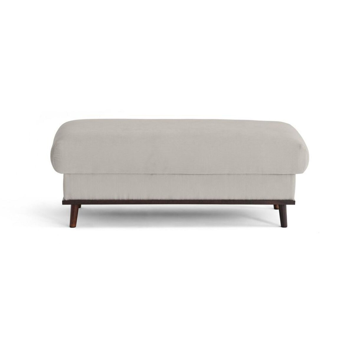 LISA DESIGN Albane - pouf en velours côtelé pieds bois foncé