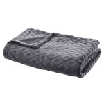 ATMOSPHERA Plaid Imprimé  Losange 3D  125x150cm Gris