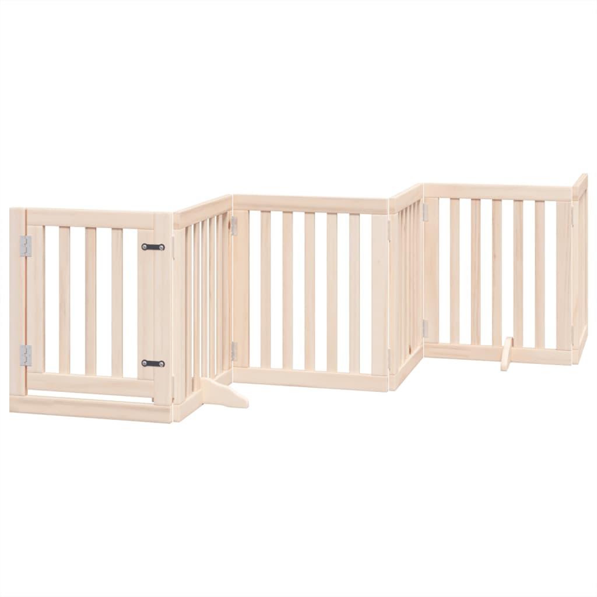 Voir la diapositive 2 : VIDAXL Barriere pour chiens avec porte 6 panneaux bois de peuplier
