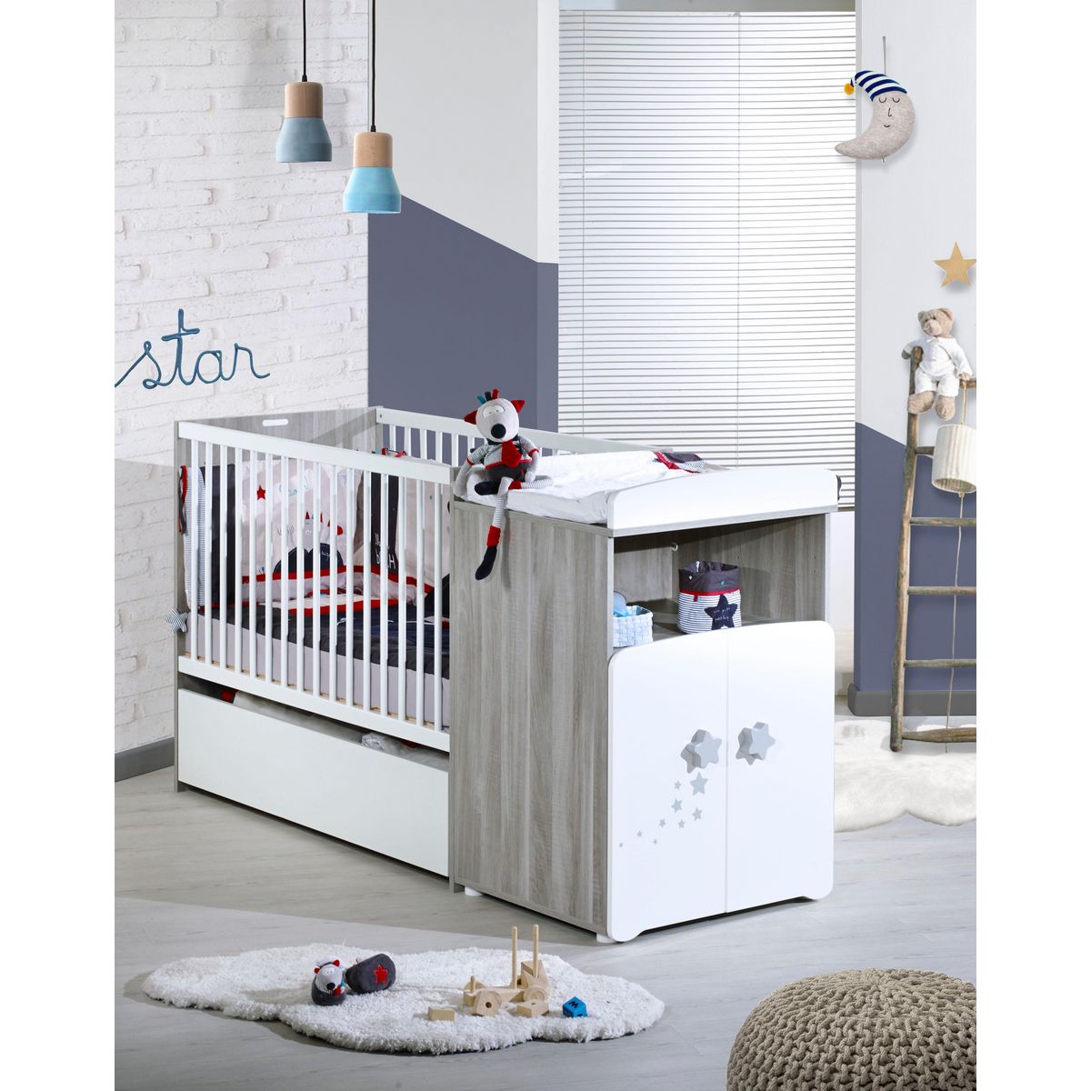 BABY PRICE Lit bébé combiné 60 x120 cm évolutif en 90x190 cm NEW NAO