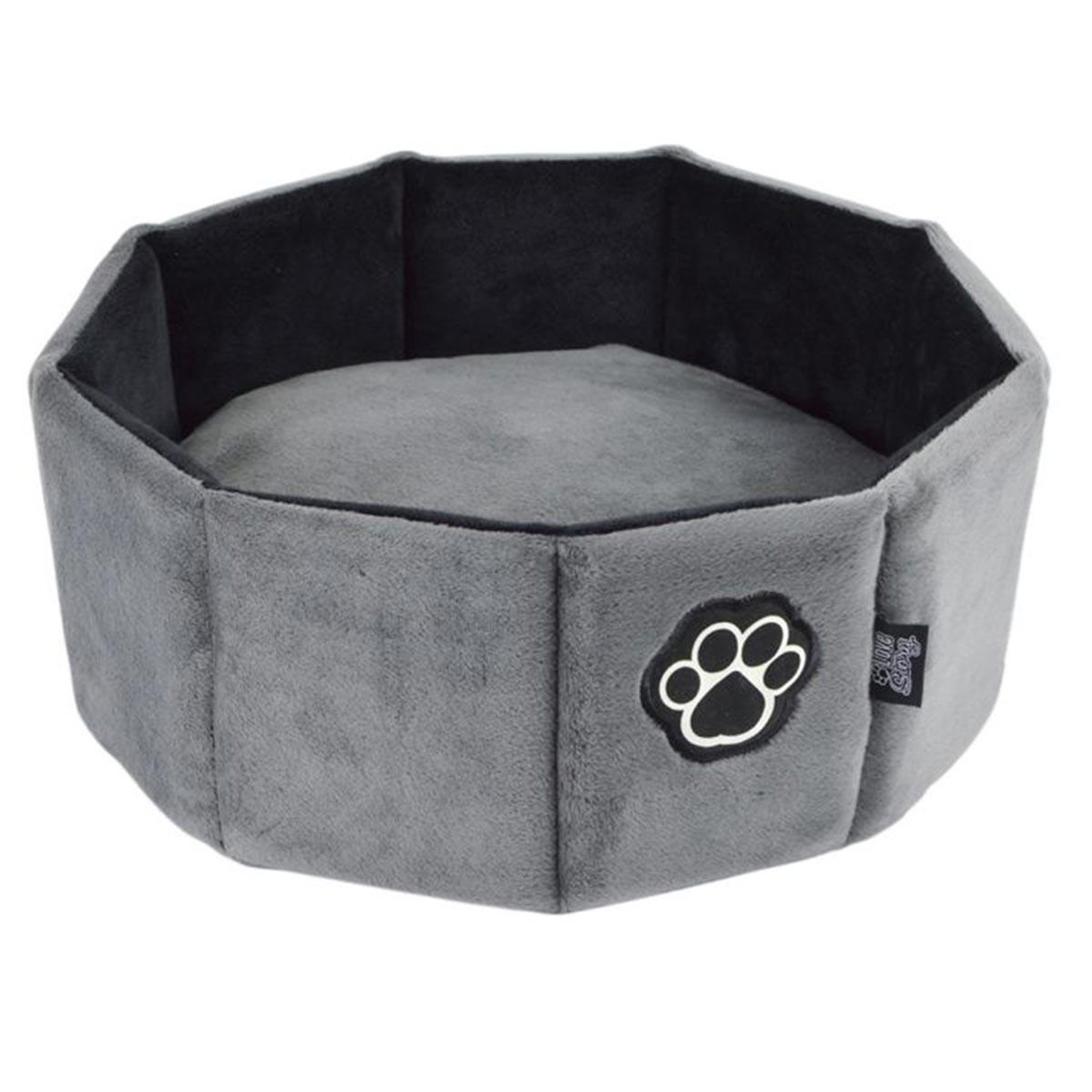 Voir la diapositive 1 : HOMEA Panier Rond pour Chien & Chat  Patchy  38cm Gris