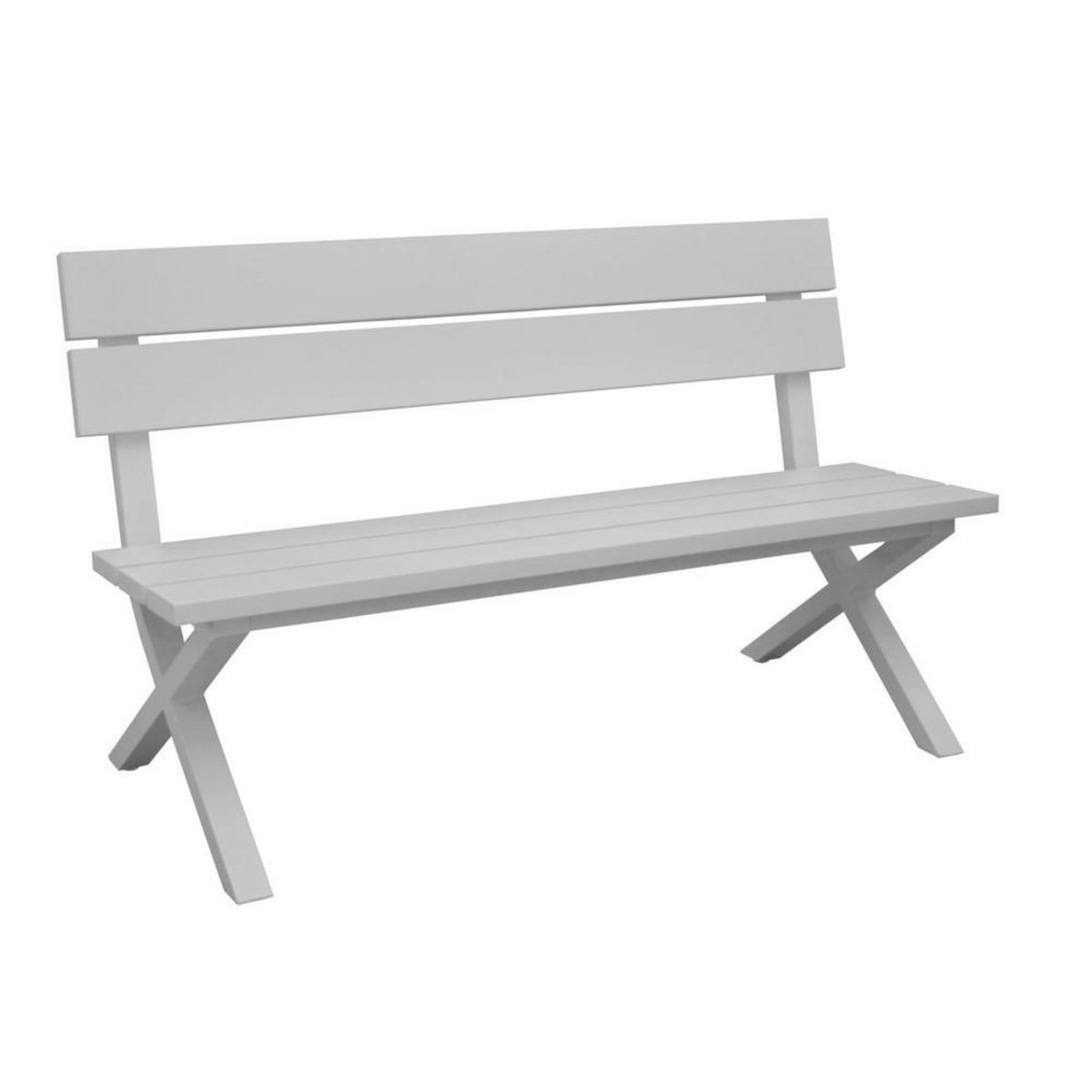 Proloisirs Banc de jardin 2 places Crossway avec dossier blanc 160 x 84 x 62 cm