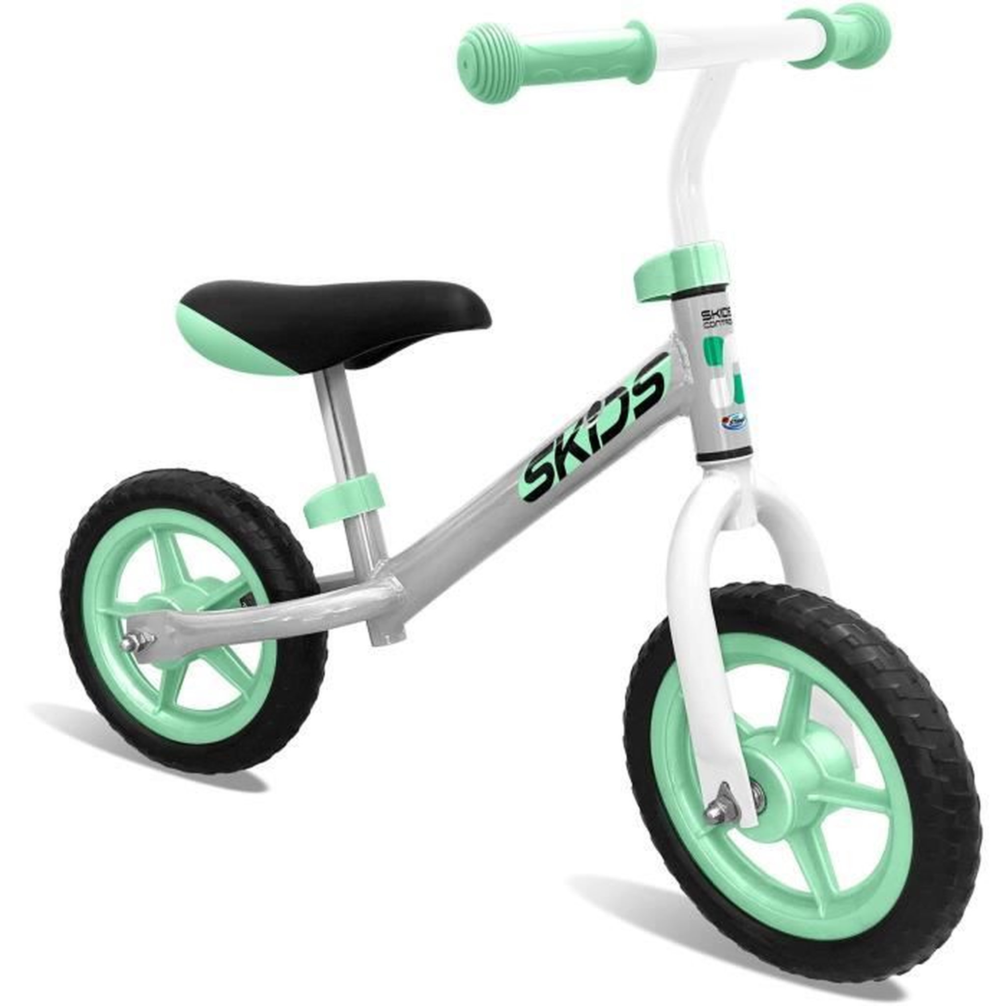 Voir la diapositive 2 : Draisienne 10 pouces Skids Control - Grise et turquoise