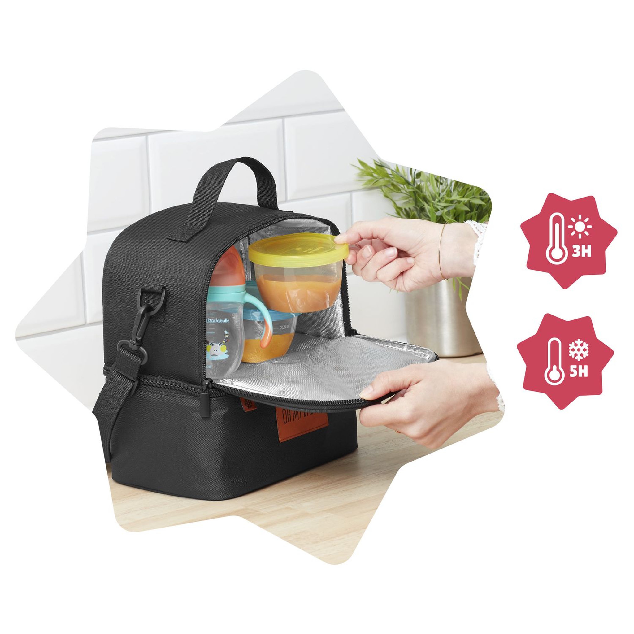 Voir la diapositive 3 : BADABULLE Sac Repas Isotherme multipoches Pick & Go