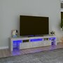 Voir la diapositive 1 : VIDAXL Meuble TV avec lumieres LED Gris beton 200x36,5x40 cm