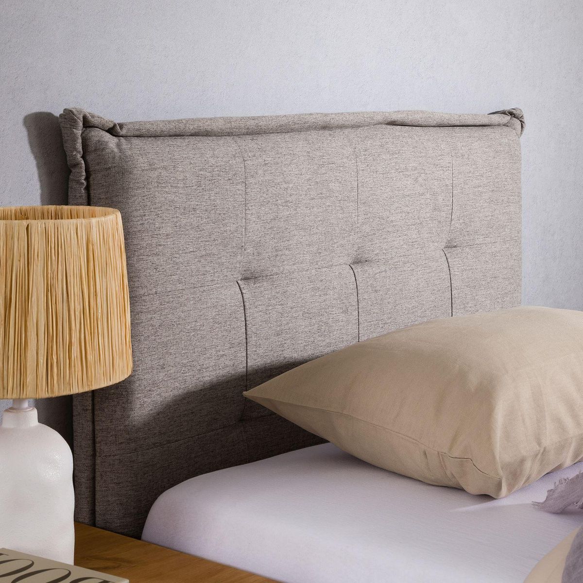 IDIMEX Tête de lit JALEYA 90 capitonnée sur pieds, en tissu