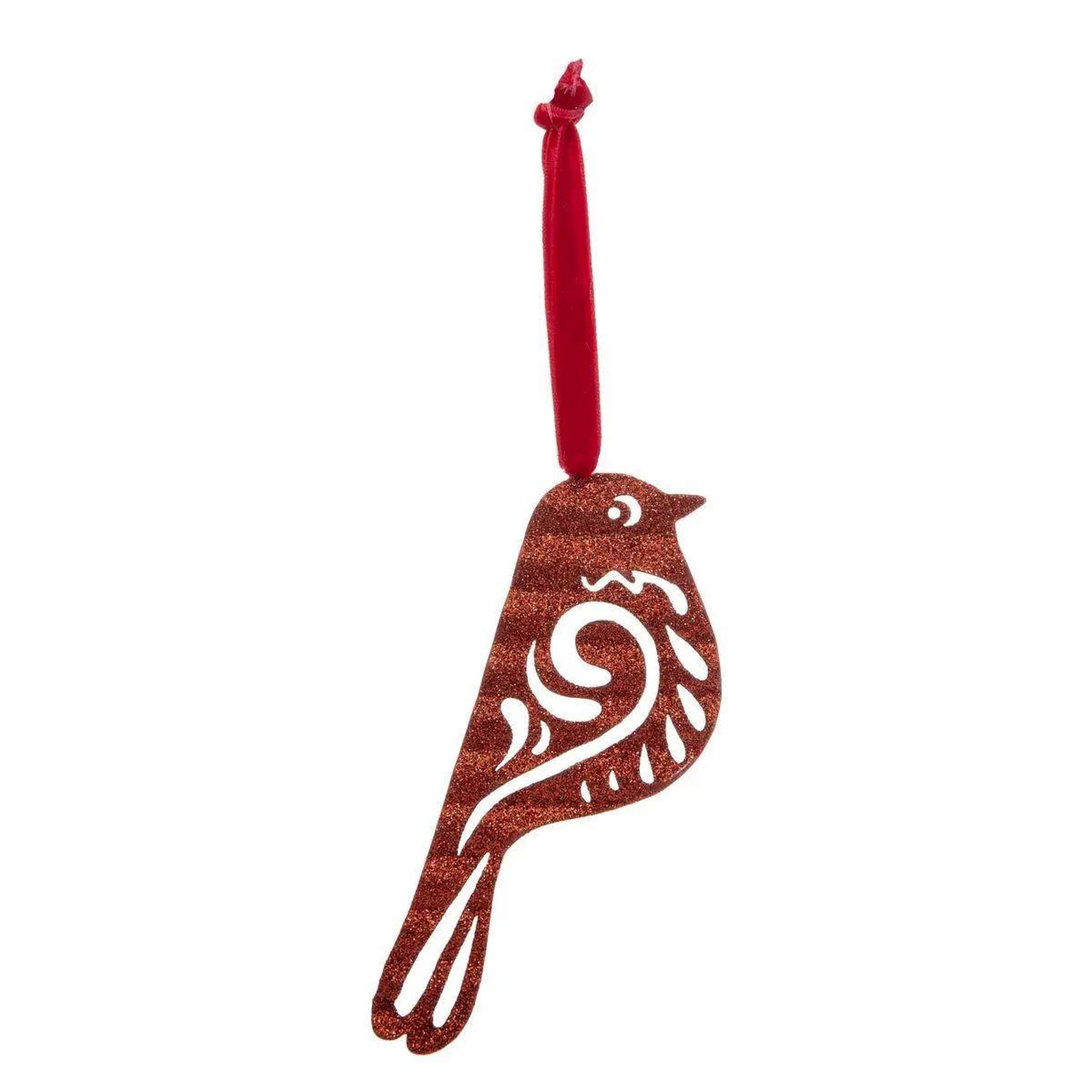 ATMOSPHERA Sujet de noël déco  oiseau  14cm rouge