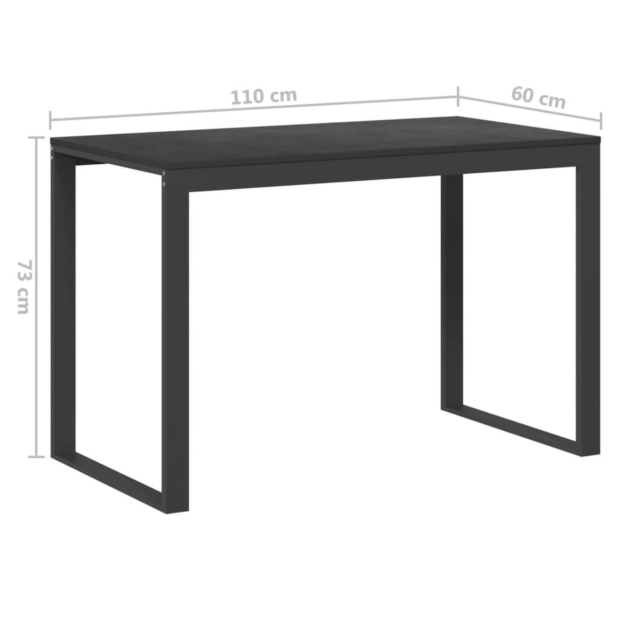 Voir la diapositive 6 : VIDAXL Bureau d'ordinateur Noir 110x60x73 cm Bois d'ingenierie