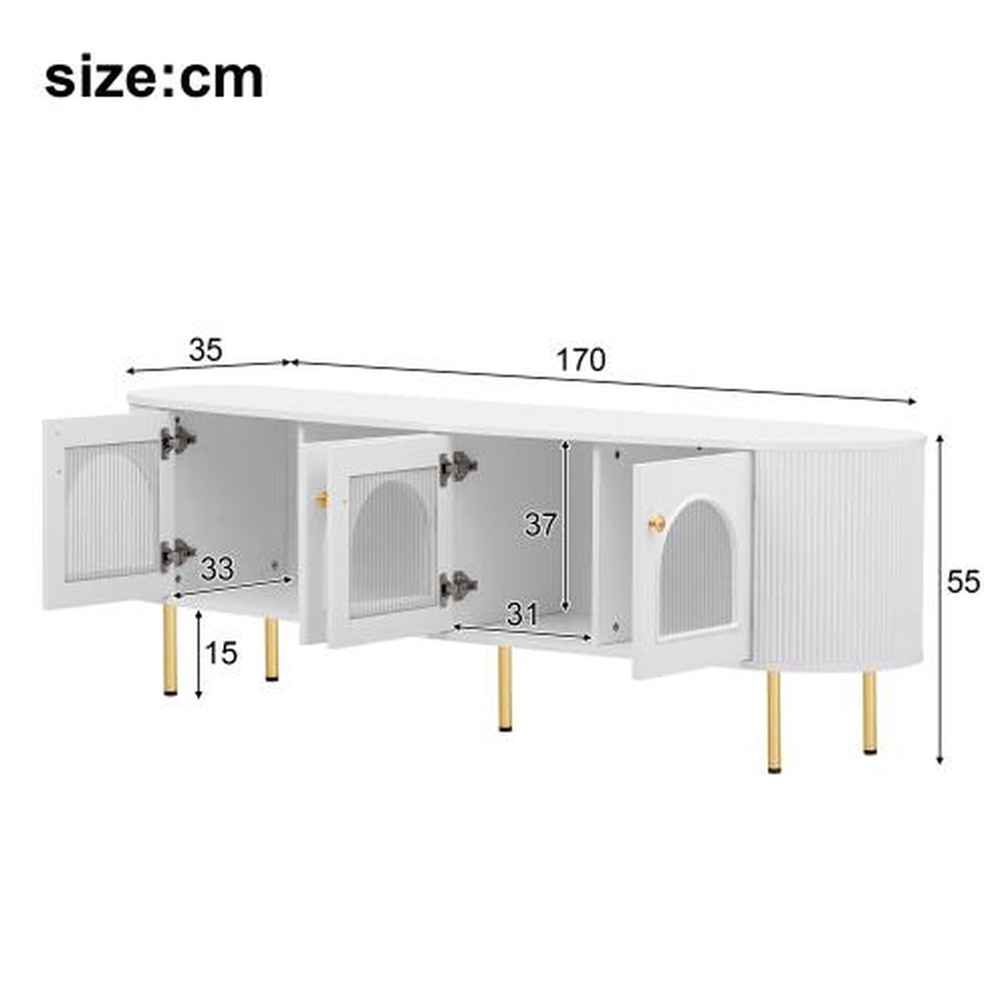Voir la diapositive 3 : MERAX Meuble tv blanc 170 cm mdf