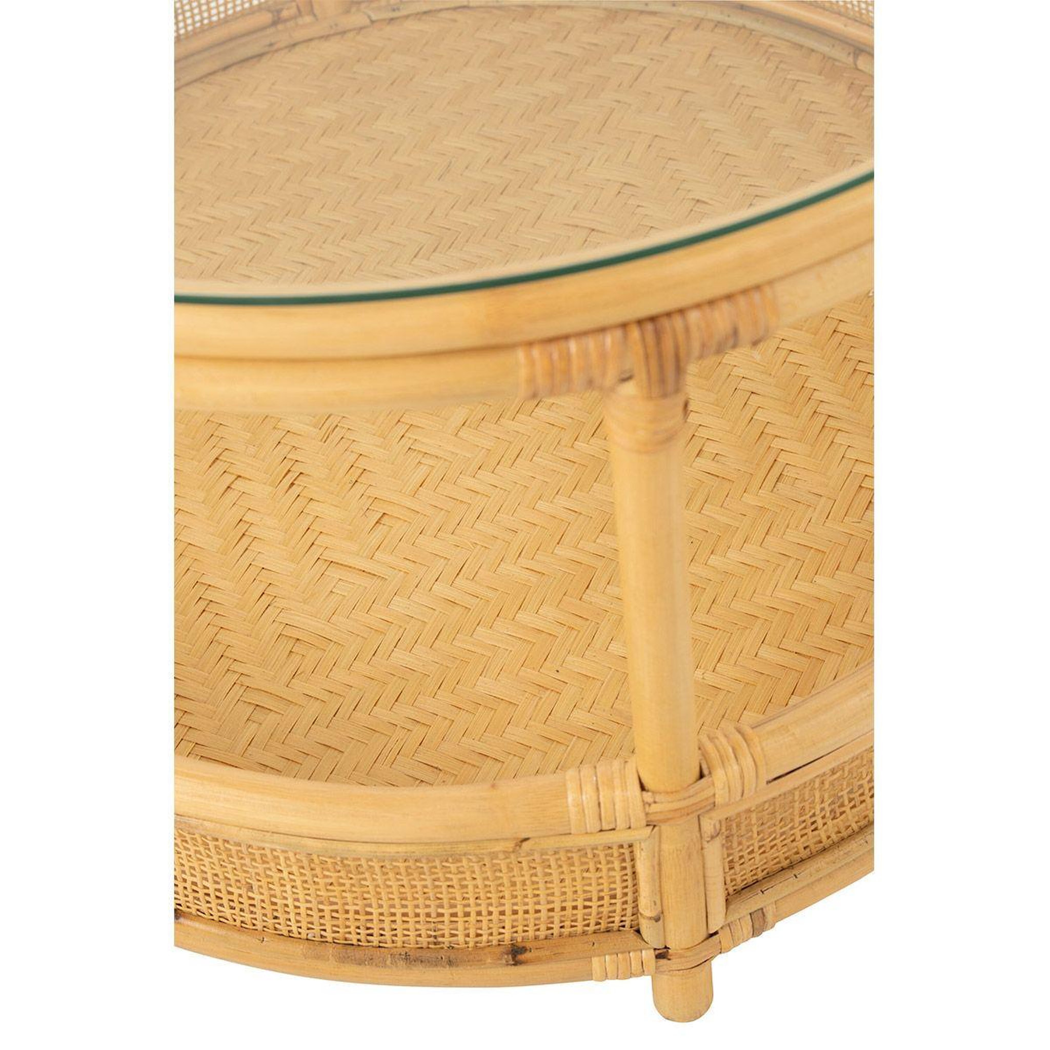 Voir la diapositive 5 : J-LINE Table basse en rotin  jovelyne  70cm naturel
