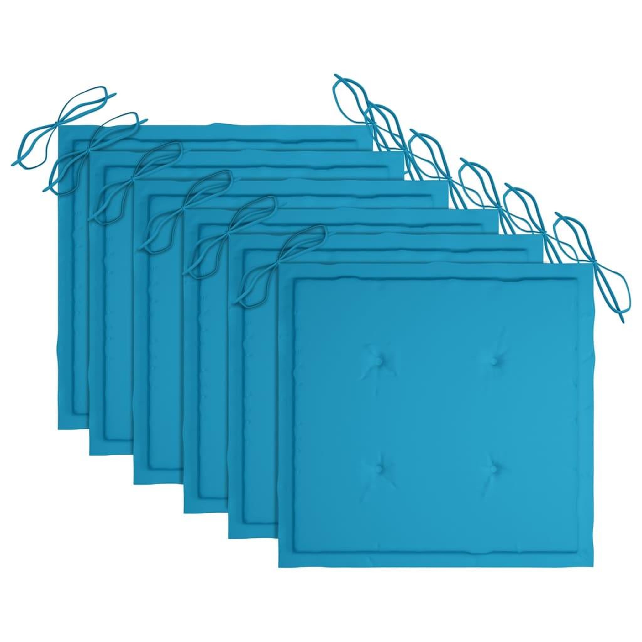 Voir la diapositive 5 : VIDAXL Chaises de jardin lot de 6 et coussins bleu Bois de teck massif