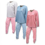 OZABI OZABI Ensemble Pyjama Long Femme Haut Manches Longues. Coloris disponibles : Gris, Bleu, Rose