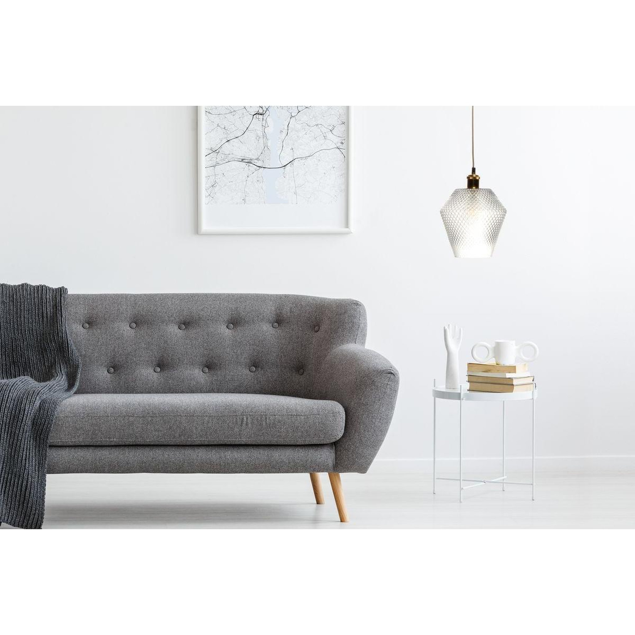 Voir la diapositive 2 : Paris Prix Lampe suspension en verre  nomi  27cm transparent