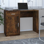 VIDAXL Bureau avec tiroir et armoire Chene fume 100x40x73 cm