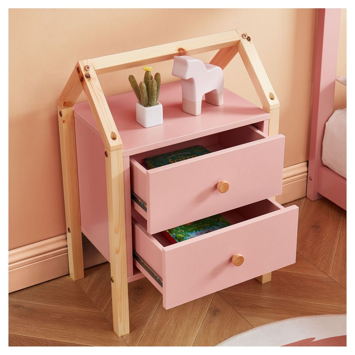 Table de chevet enfant  2 tiroirs L46cm CLEM