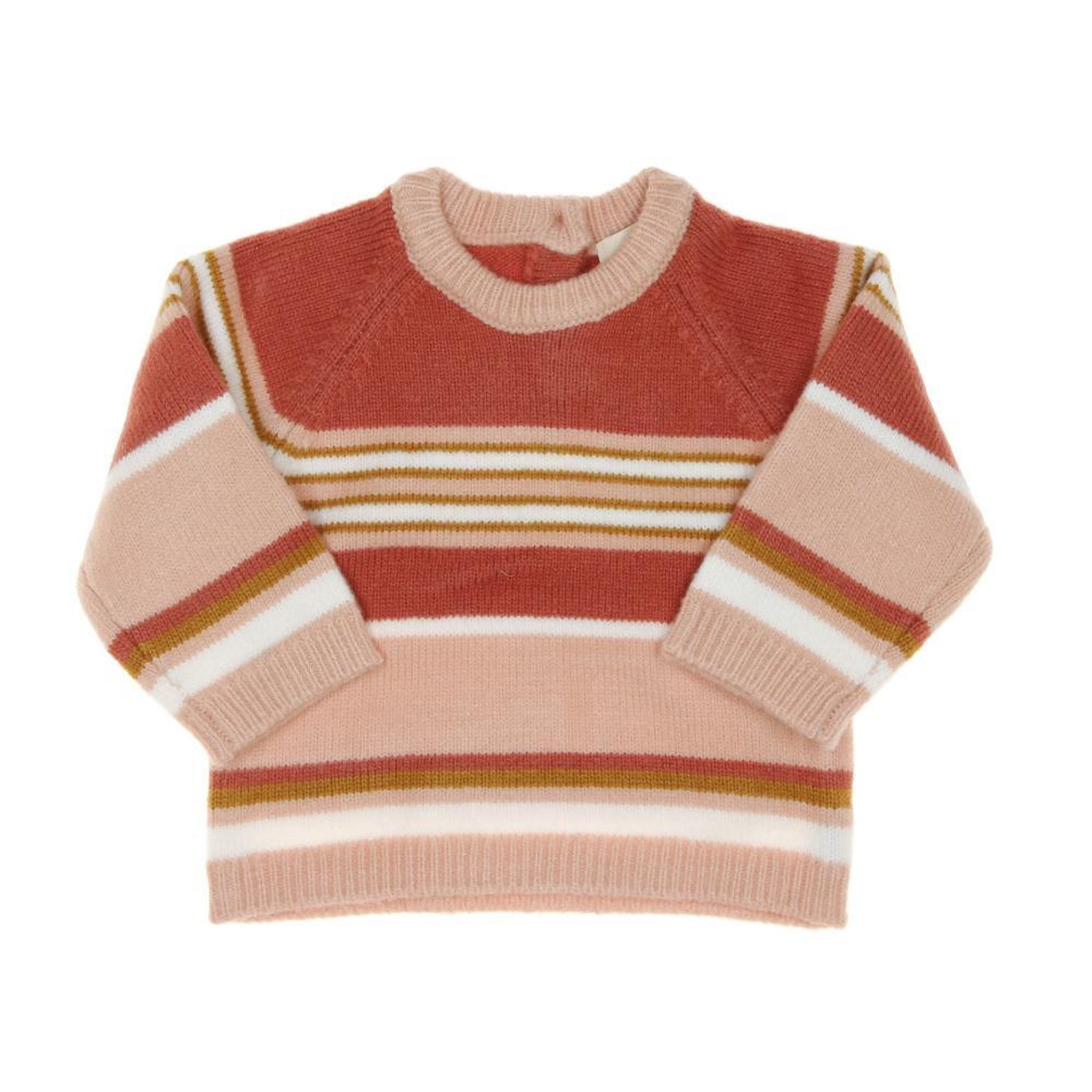 ELLE EST OU LA MER Pull Rose à rayures Fille EOM Koray. Coloris disponibles : Rose