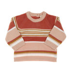 ELLE EST OU LA MER Pull Rose à rayures Fille EOM Koray. Coloris disponibles : Rose