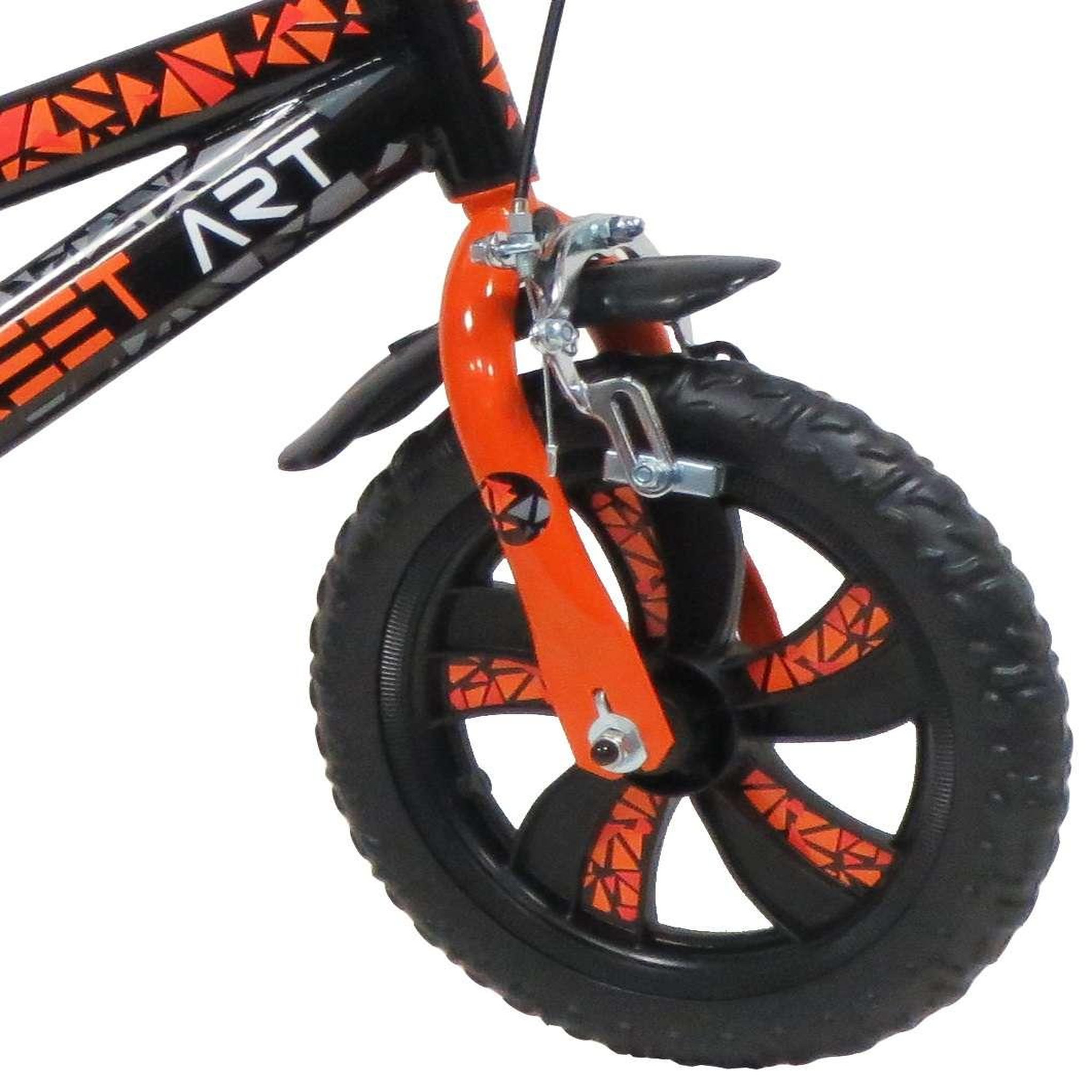 Voir la diapositive 6 : Vélo enfant - Modèle 12  Garçon Street Art pour enfant de 85/100 cm avec stabilisateurs - Guidon type BMX avec mousse décorative - Porte bidon - 1 frein + roues bâtons