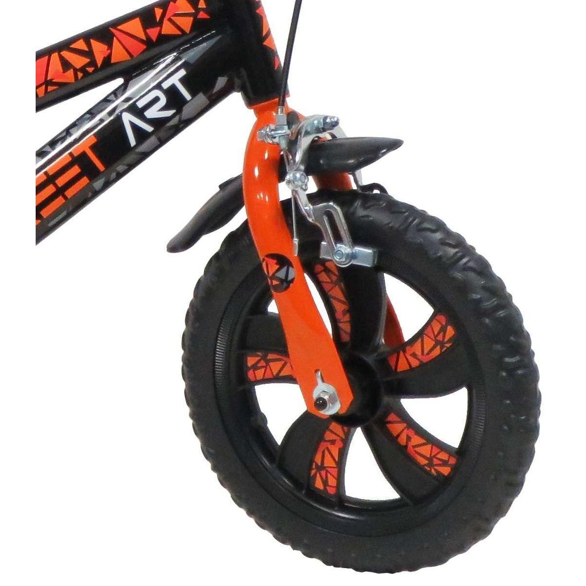 Vélo enfant - Modèle 12  Garçon Street Art pour enfant de 85/100 cm avec stabilisateurs - Guidon type BMX avec mousse décorative - Porte bidon - 1 frein + roues bâtons
