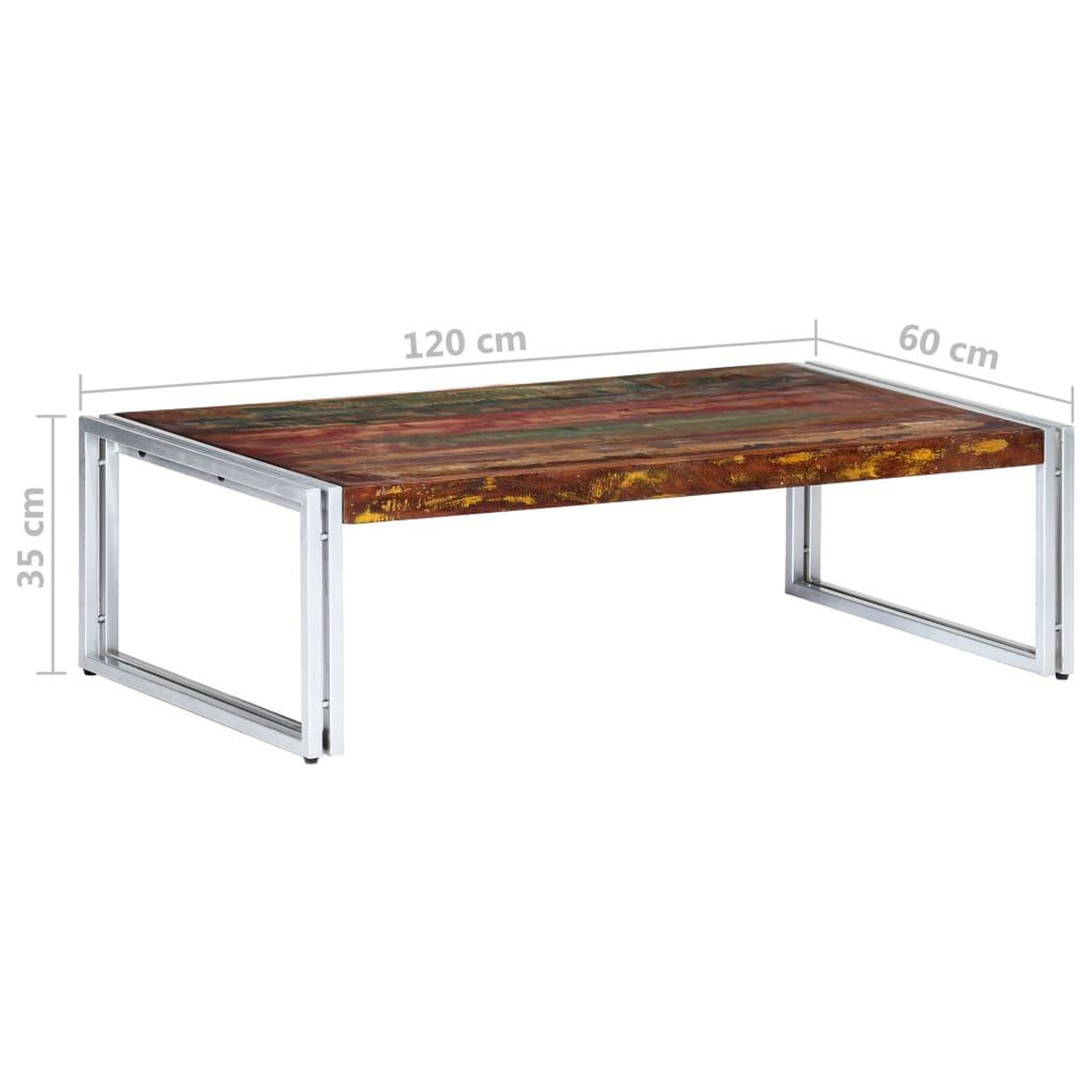 Voir la diapositive 6 : VIDAXL Table basse 120x60x35 cm Bois de recuperation solide