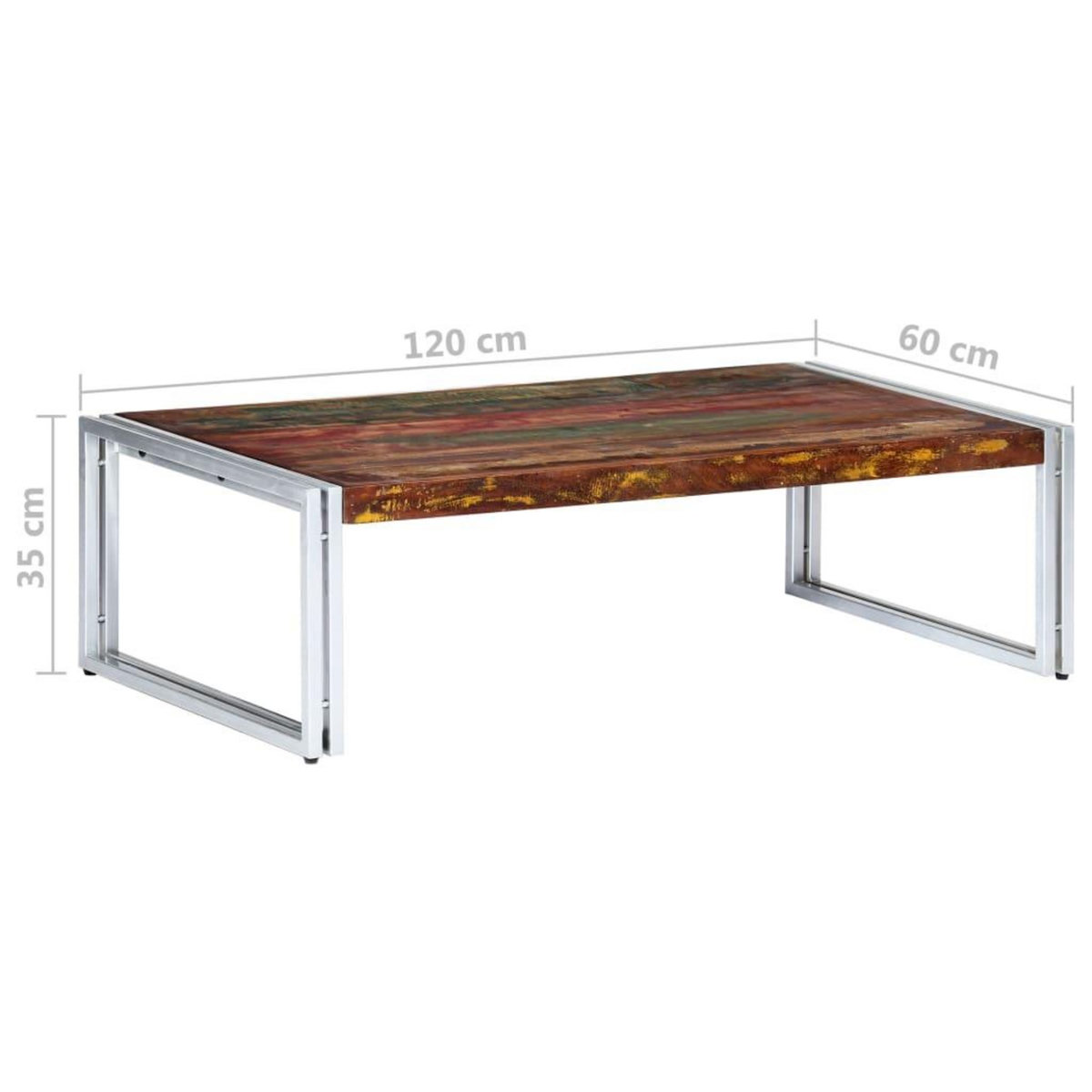 VIDAXL Table basse 120x60x35 cm Bois de recuperation solide
