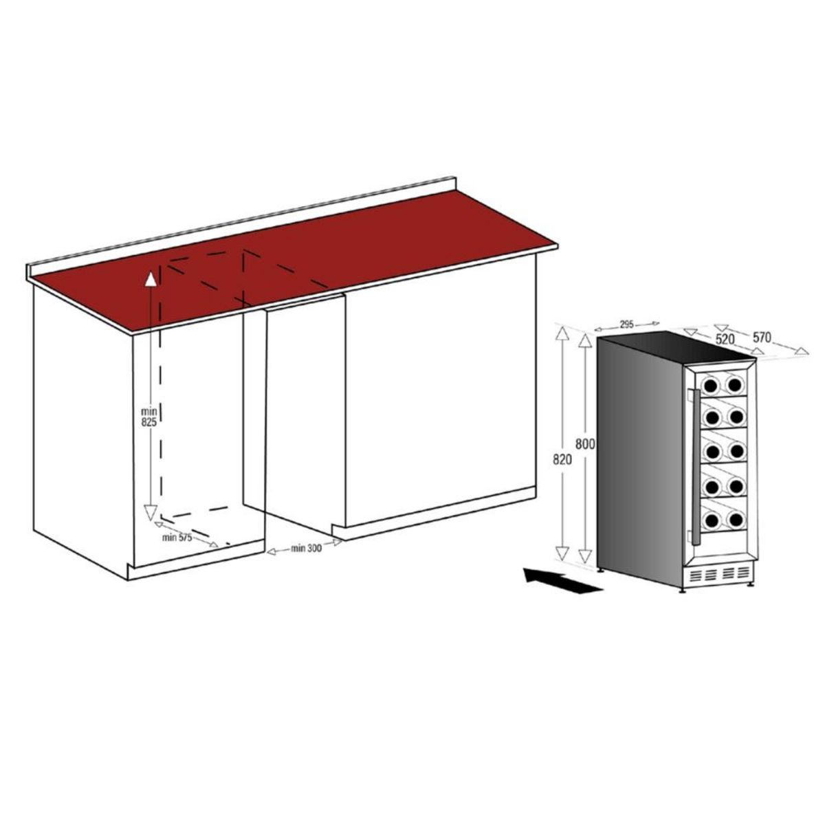 CAVISS Cave à vin encastrable 20 bouteilles - SLEN120TBE5