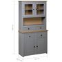 Voir la diapositive 6 : VIDAXL Buffet haut Gris 93x40,5x180 cm Pin Gamme Panama