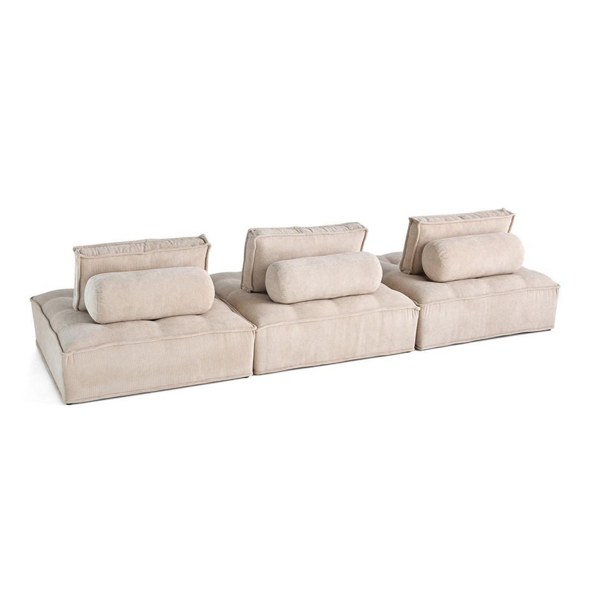 LISA DESIGN Marisol - canapé modulable droit 3 places - velours texturé