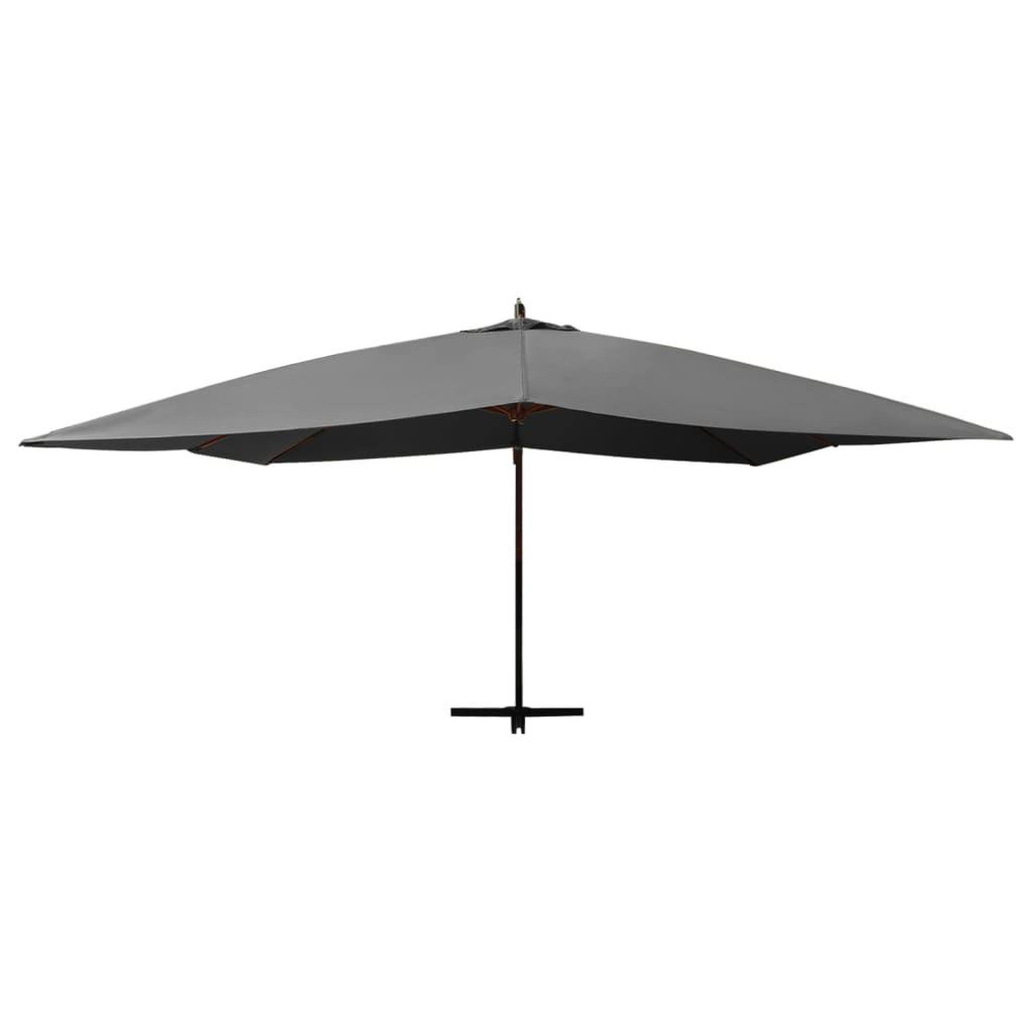 Voir la diapositive 3 : VIDAXL Parasol de jardin en porte-a-faux avec mat en bois anthracite