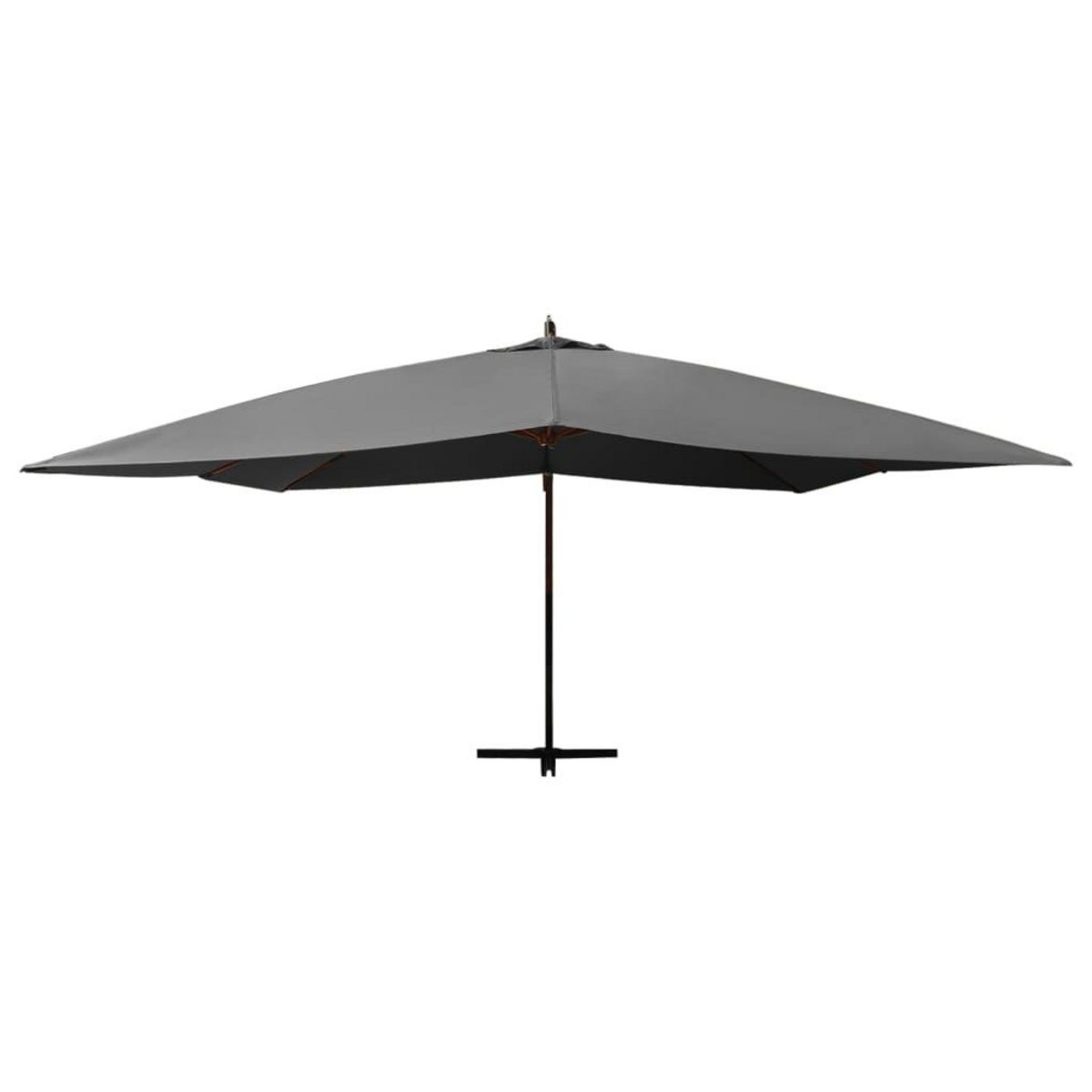 VIDAXL Parasol de jardin en porte-a-faux avec mat en bois anthracite