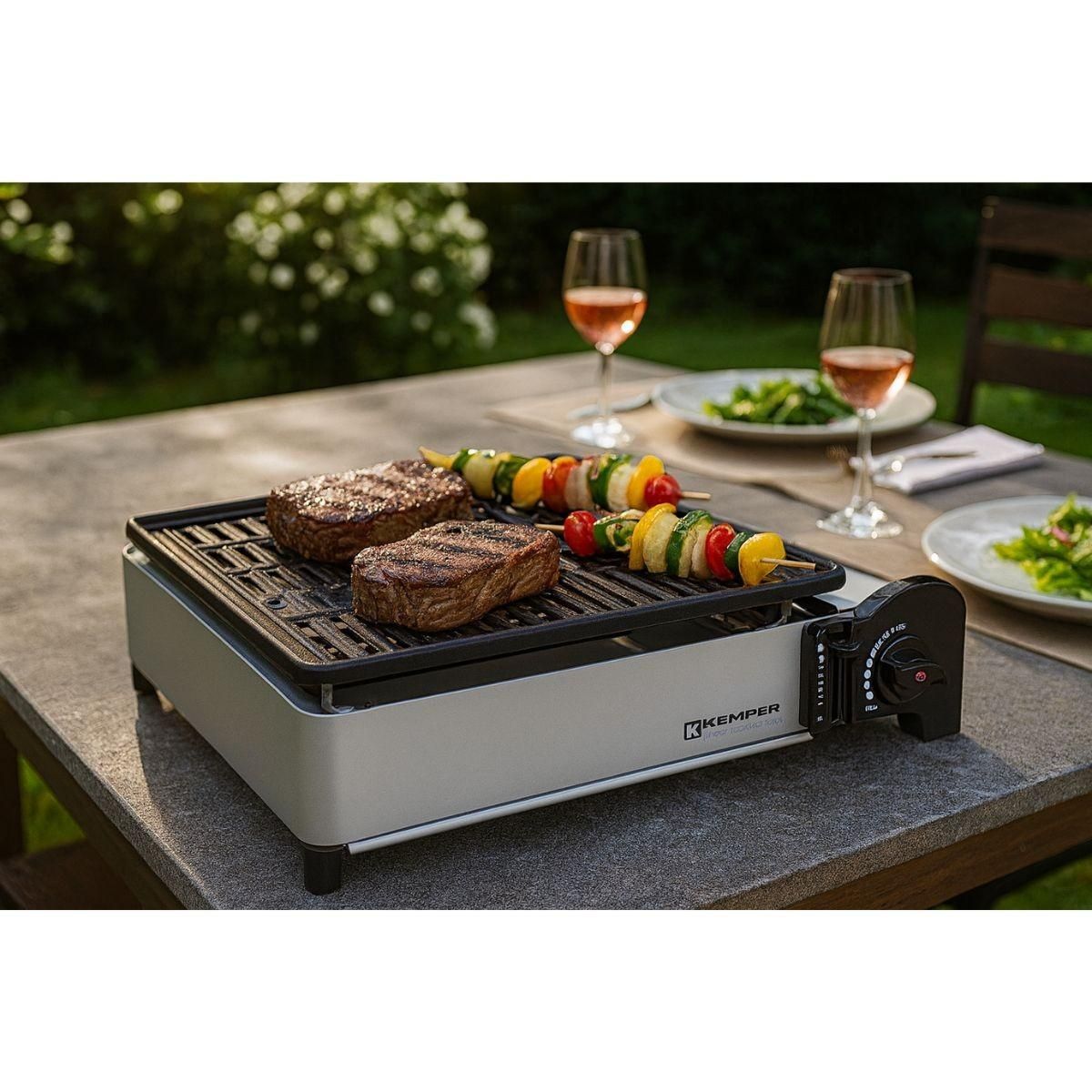 Kemper Mini barbecue gaz avec housse - 104997