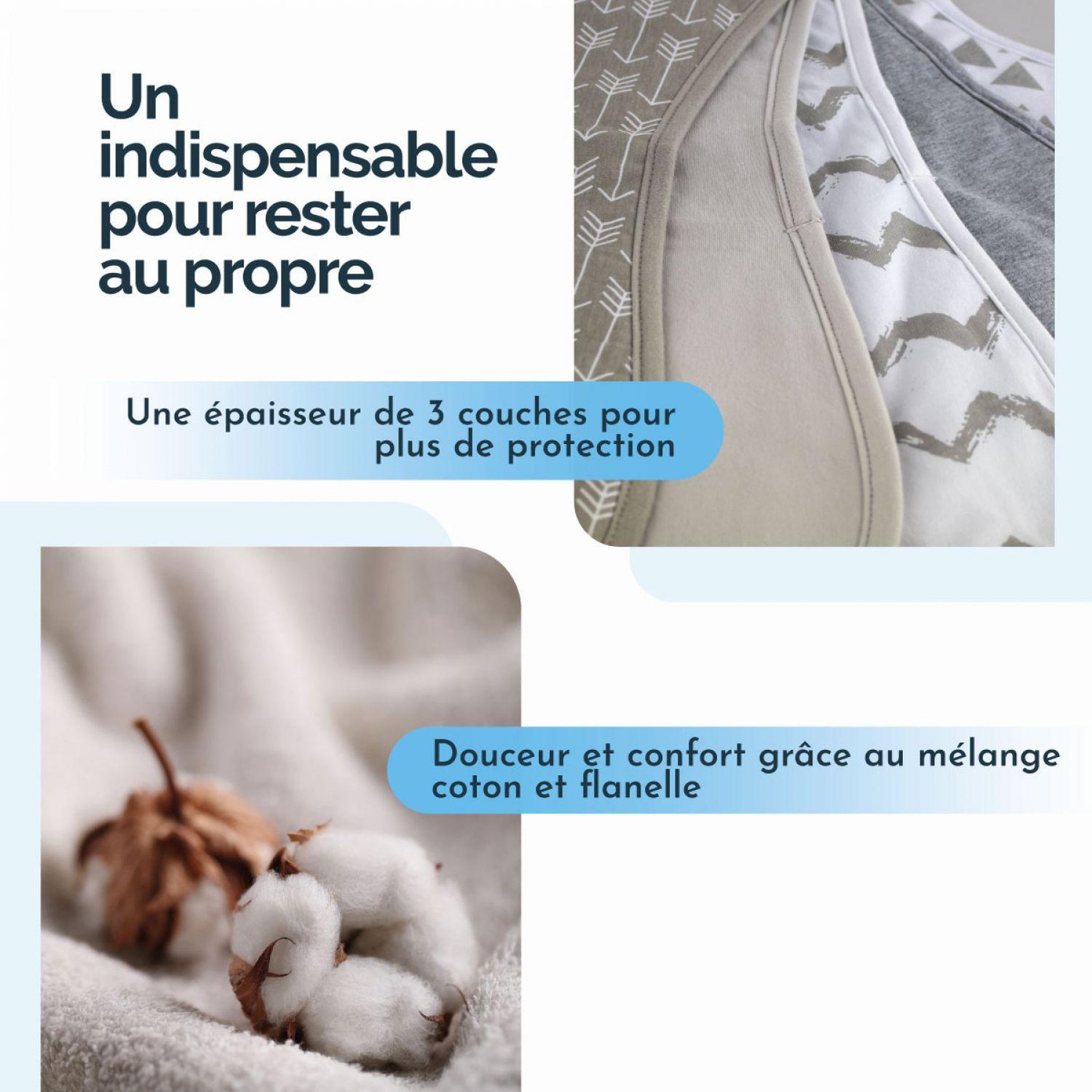 Voir la diapositive 3 : Monsieur Bébé Lot de 5 bavoirs bébé pour épaule 100% coton
