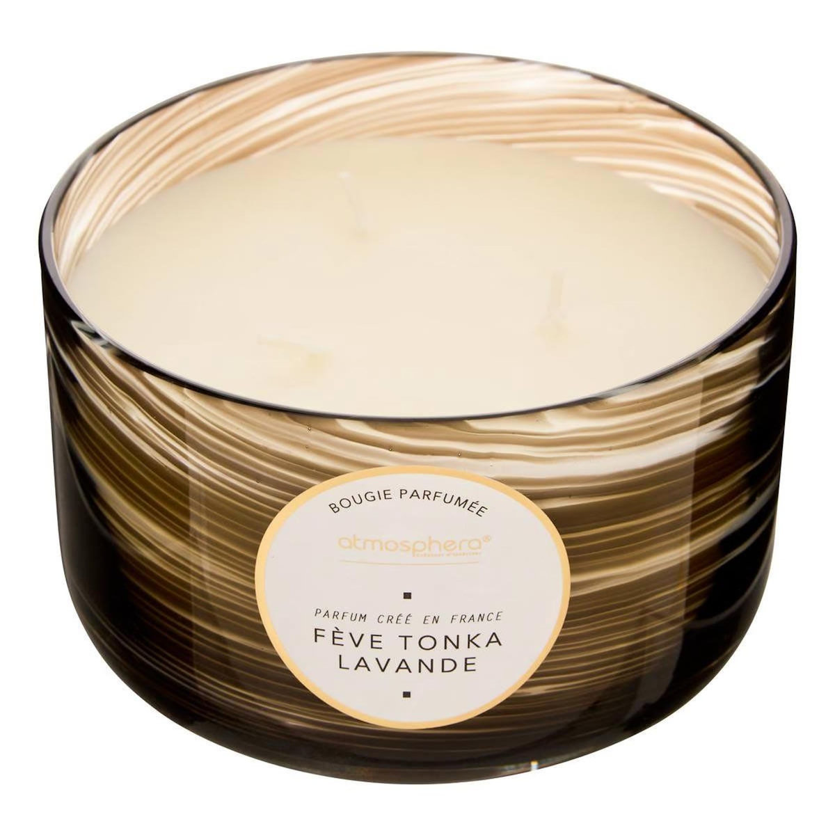 ATMOSPHERA Bougie Parfumée Design  Wavy  540g Fève Tonka & Lavande
