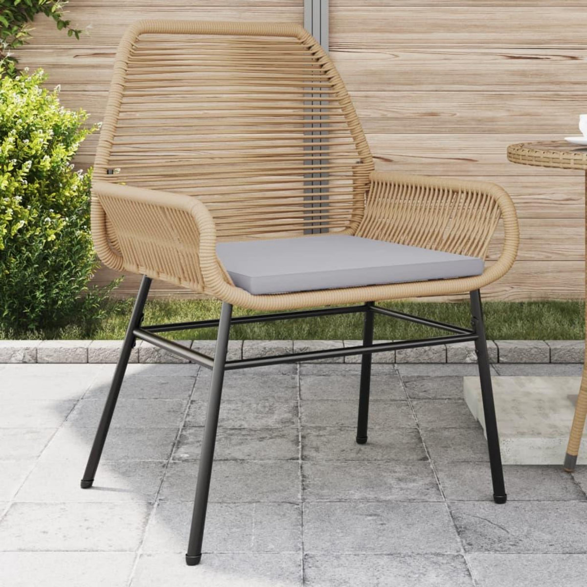 VIDAXL Chaises de jardin lot de 2 et coussins marron rotin