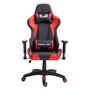 IDIMEX Chaise de bureau GAMING fauteuil ergonomique avec coussins, siège style racing racer gamer chair, revêtement synthétique noir/rouge
