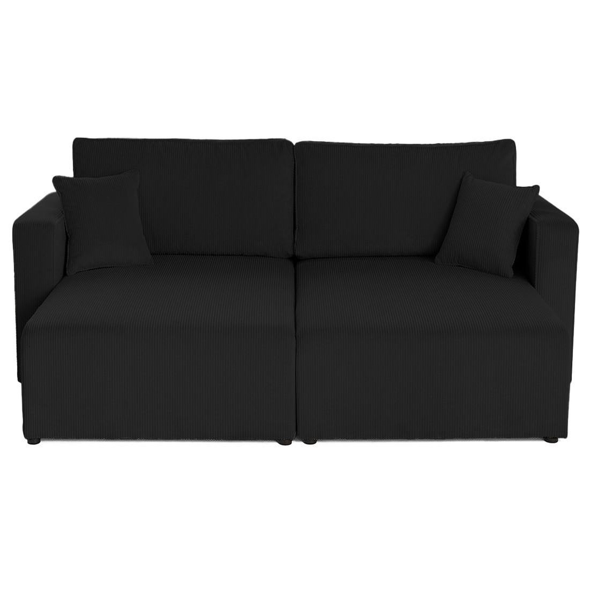 Voir la diapositive 1 : BEST MOBILIER Topaze - canapé droit 4 places avec double méridienne - assise profonde - en velours côtelé
