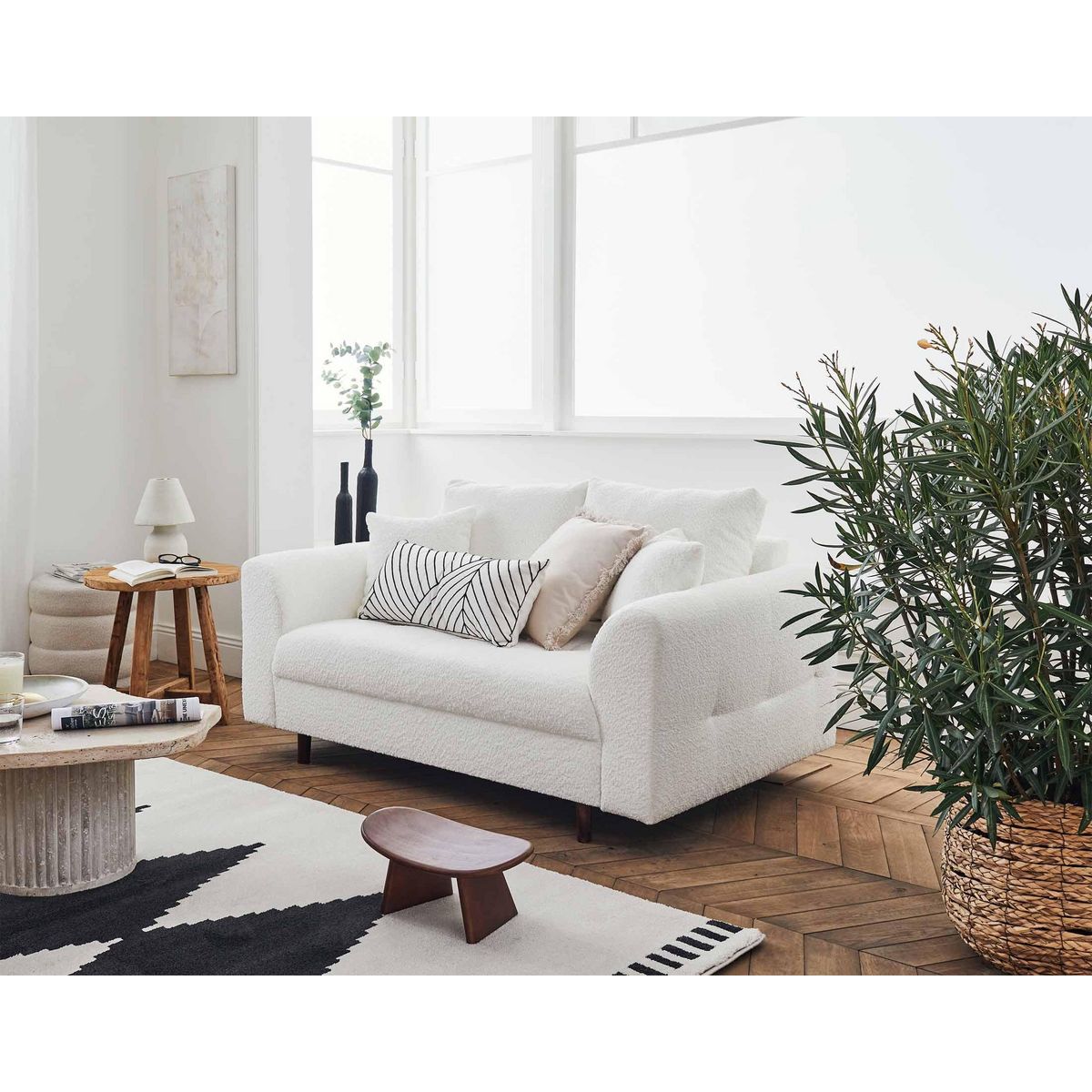 LISA DESIGN Rune - canapé 2 places - en tissu bouclette