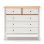 Voir la diapositive 3 : VS VENTA-STOCK Commode 5 tiroirs Luca dans les tiroirs Blanc/Chêne, 79 cm Longueur