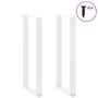 Voir la diapositive 3 : VIDAXL Pieds de table basse forme de U 2pcs blanc 50x(110-111)cm acier