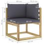 Voir la diapositive 6 : VIDAXL Canapes d'angle de jardin 2pcs et coussins Pin impregne de vert