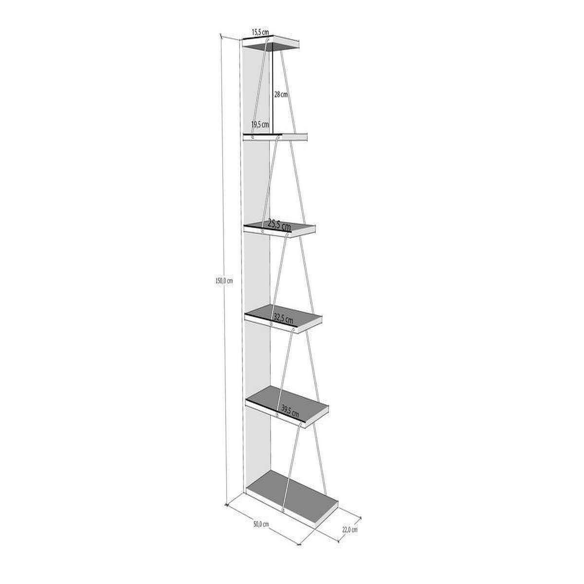 Habitat et Jardin Bibliothèque en bois  ayder  - 50 x 22 x 150 cm - blanc