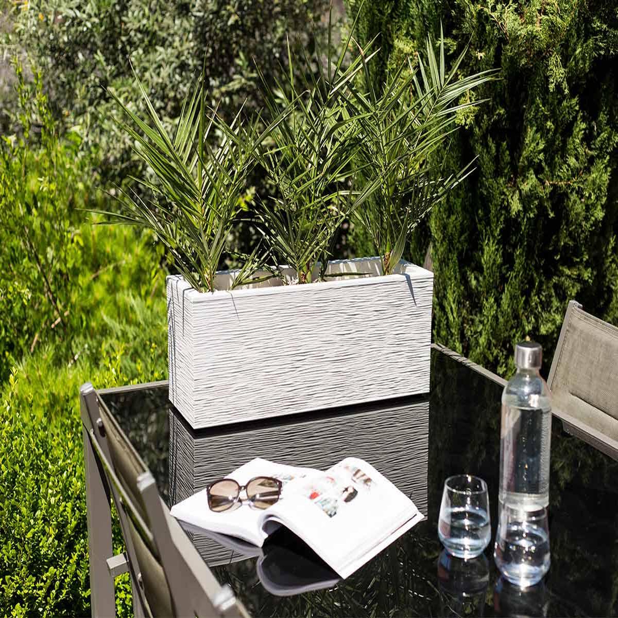 Voir la diapositive 2 : Eda Balconnière rectangulaire graphit up 59 x 19,5 x 22,8 cm - 25 l - blanc cérusé - eda