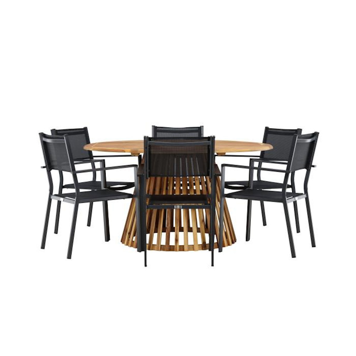 Paris Prix Ensemble Table de Jardin & 6 Chaises  Tucuman & Copacabana  150cm Naturel & Noir