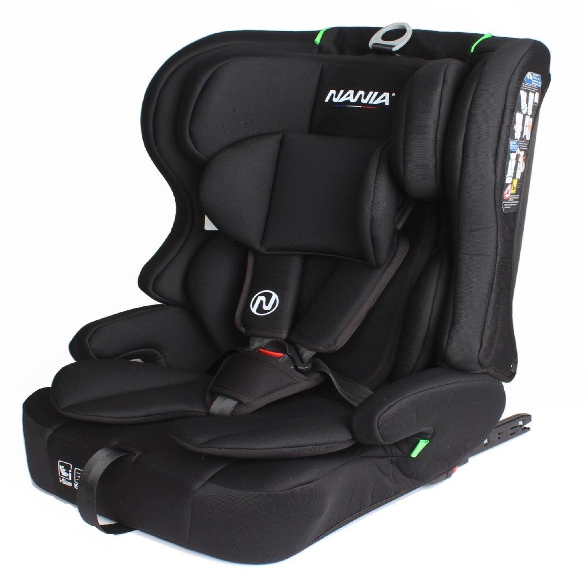 NANIA Nania Siège auto enfant isofix Lima I-size 76-150cm - 15 mois à 12 ans, Têtière ajustable, Harnais de sécurité 5 points, Housse amovible,Fixation Isofix